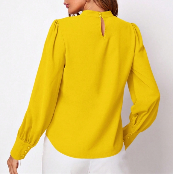 Ruched Reflections Blouse - Yellow - Picture 4 of 6